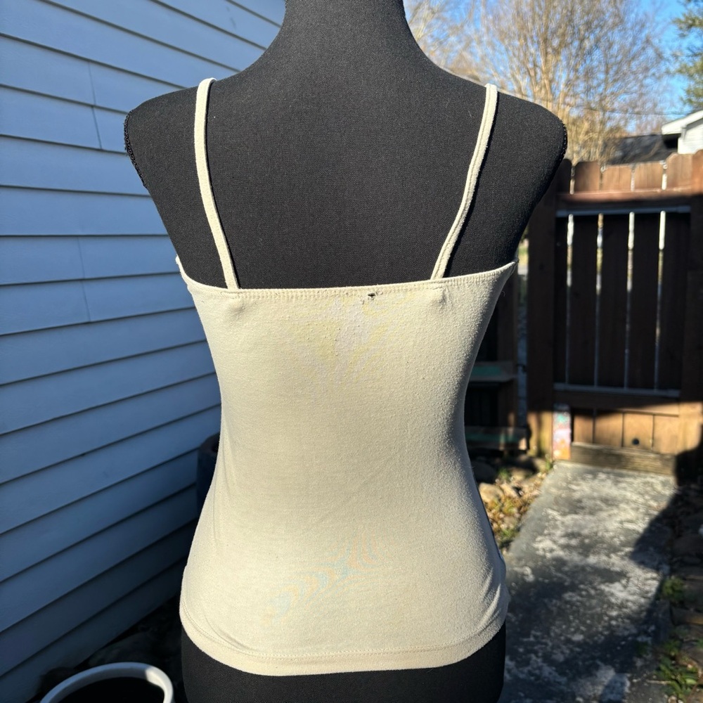 XOXO Vintage Nude Beaded Tank Top Floral Print Y2K Size Medium - Picture 16 of 16